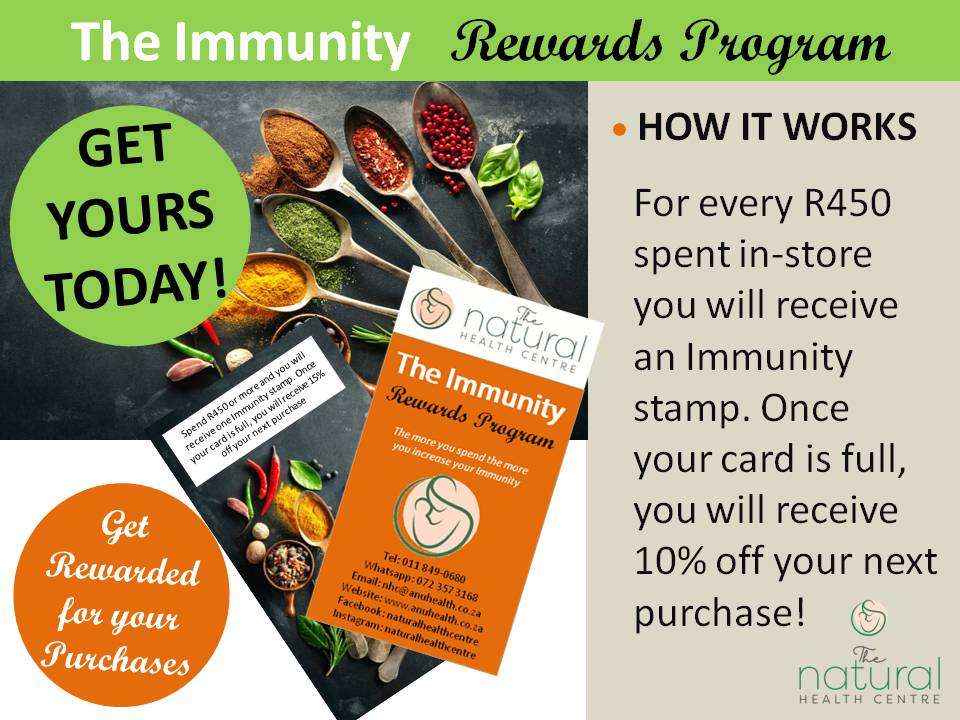 Immunity Rewards Loyalty Card